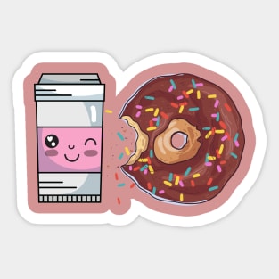 Coffee and Dounts , Best couple Sticker